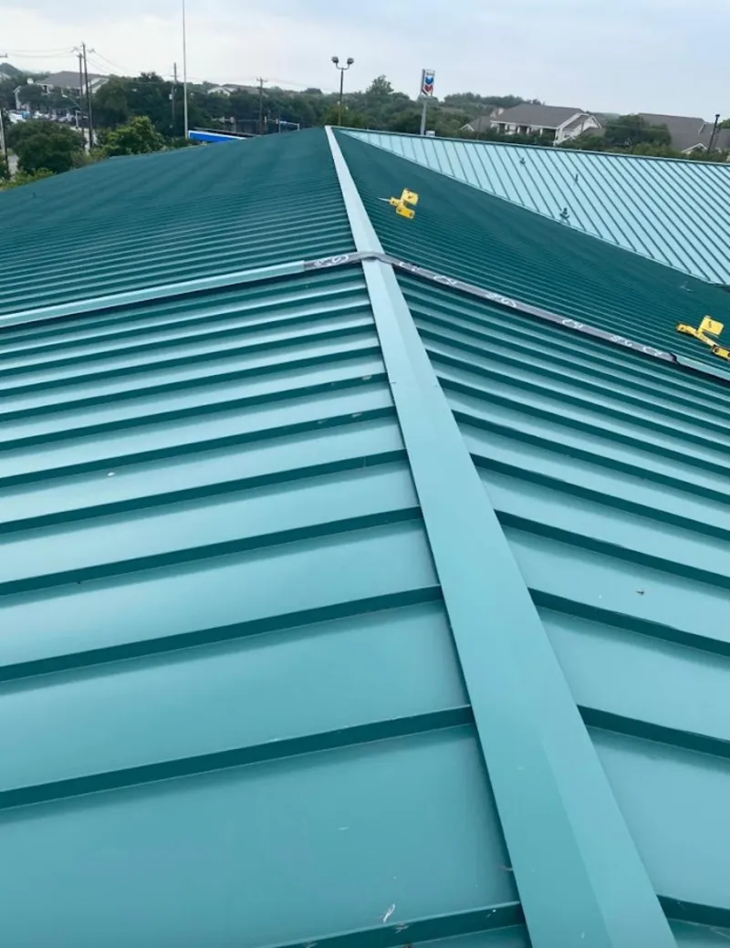 Green commercial metal roof ridge and valley for Metal Roof Repair in Cockeysville